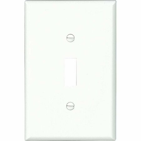 EATON WIRING DEVICES Eaton Wiring Devices Switch Wallplate, 4.87 in L, 3.13 in W, 1 -Gang, Polycarbonate, White, Smooth PJ1W-CP-L